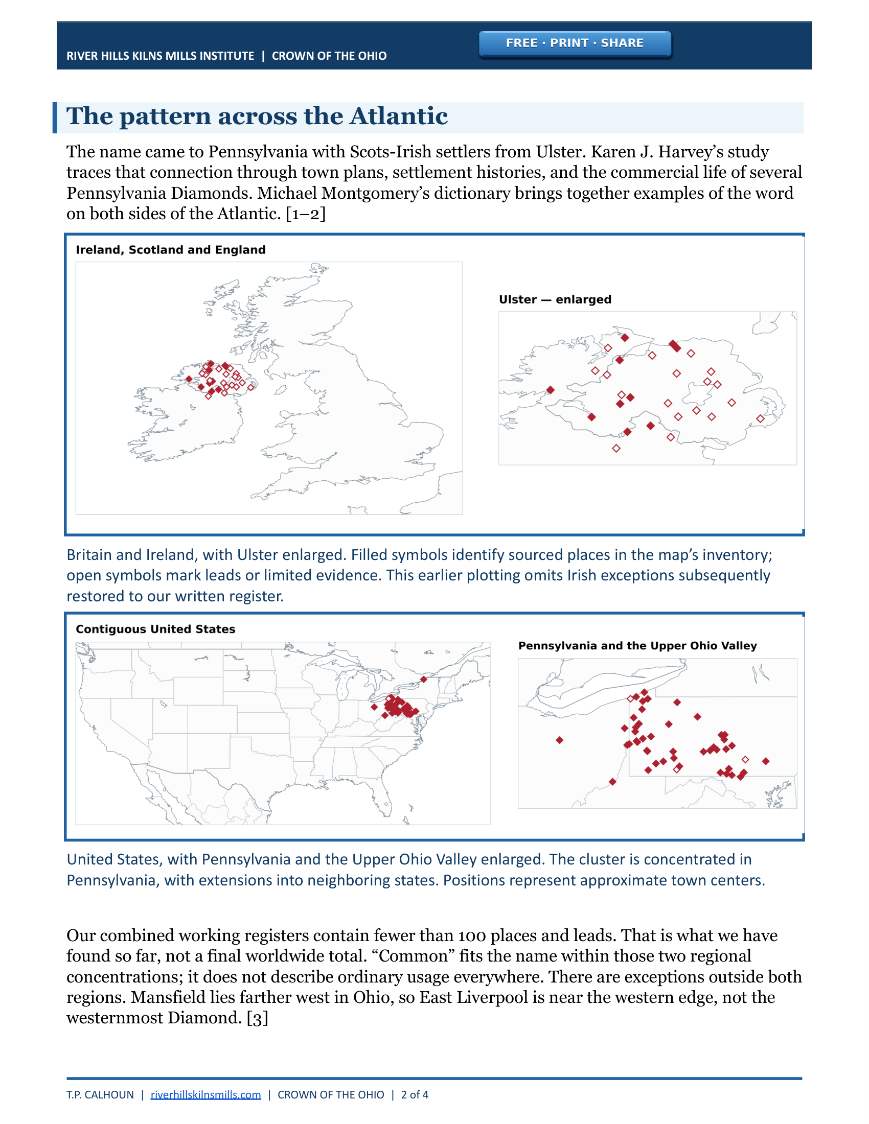 Page 2 of I finally figured out why it’s the Diamond by T.P. Calhoun. Full text and historic maps are available in the linked PDF or EPUB.