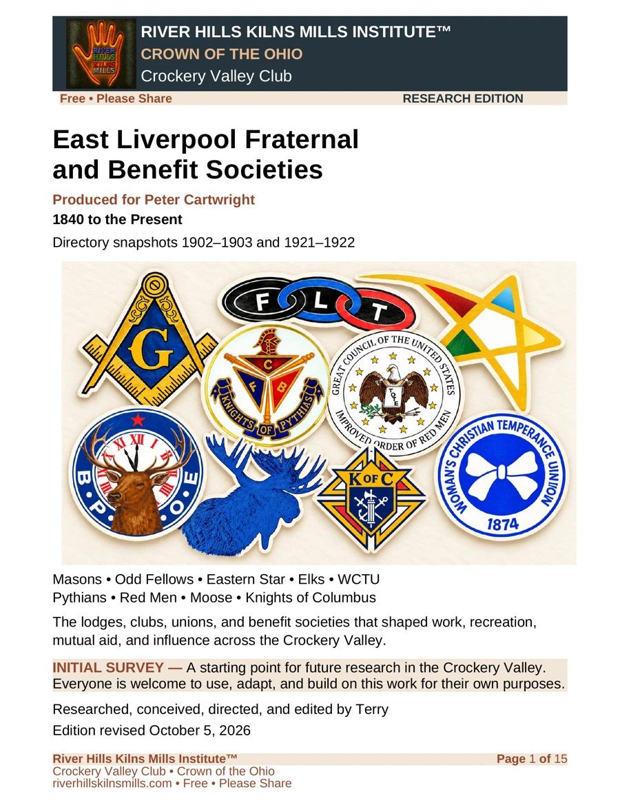 East Liverpool Fraternal and Benefit Societies, 1840–Present — original cover